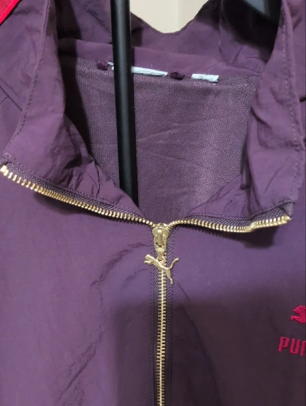 Puma Men's Plum Windbreaker with Red Trim